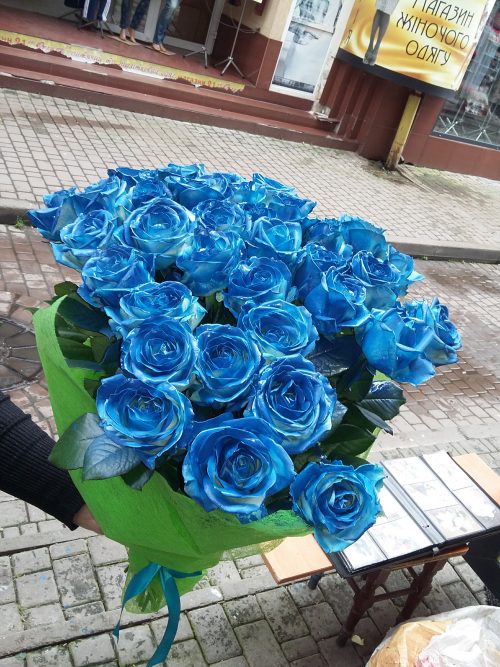 Фото товара 33 сині троянди (фарбовані) в Трускавце