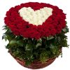 Фото товара 101 троянда "Серце" в кошику в Трускавце