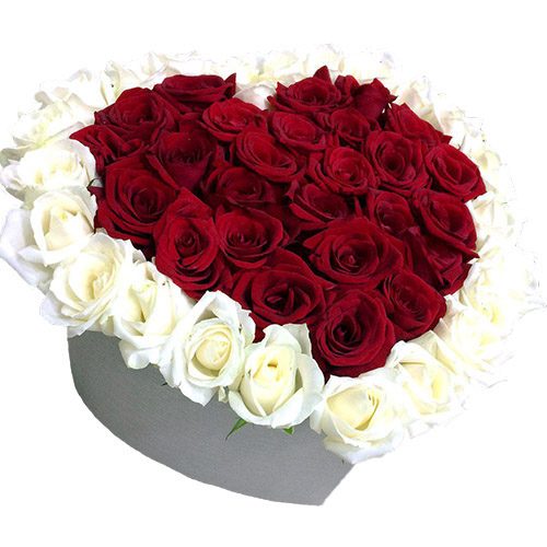 Фото товара 51 троянда серце у спеціальній коробці в Трускавце
