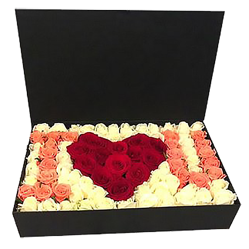Фото товара 101 троянда в коробці "I love you" в Трускавце