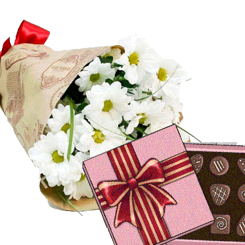 Фото товара 3 хризантемы с конфетами в Трускавце