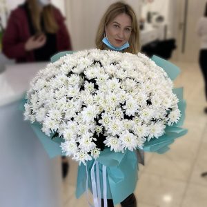 101 белая хризантема фото букета