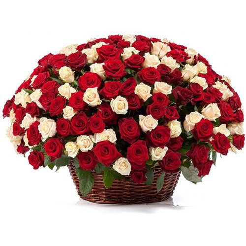 Фото товара 101 троянда мікс в кошику в Трускавце