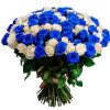 Фото товара 101 біла і синя троянда (фарбована) в Трускавце