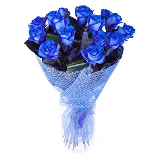 Фото товара 17 блакитних троянд (фарбованих) в Трускавце