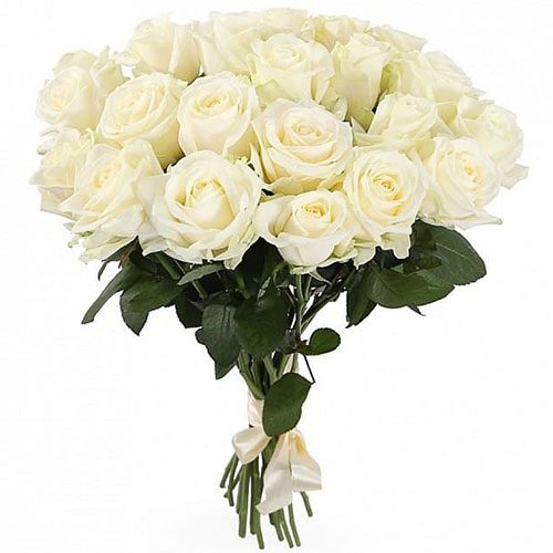 Фото товара 21 белая роза в Трускавце