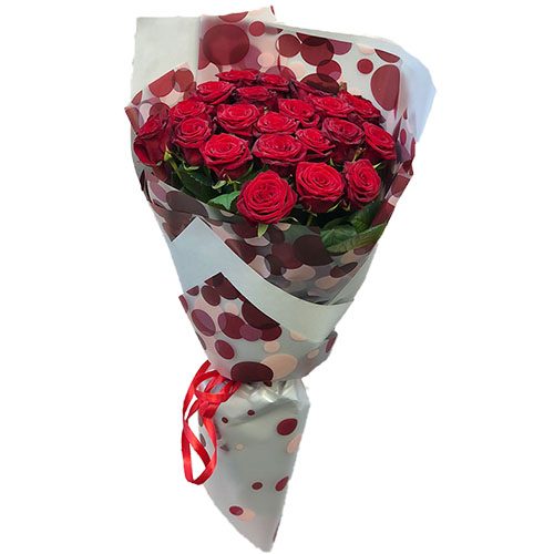 Фото товара 21 красная роза в упаковке в Трускавце