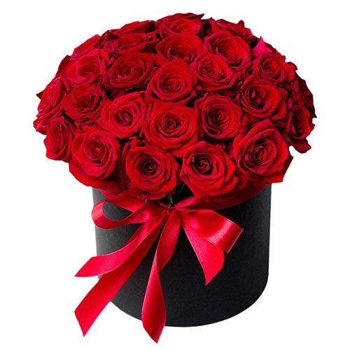 Фото товара 33 розы в шляпной коробке в Трускавце