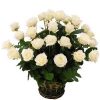 Фото товара 35 білих троянд в кошику в Трускавце