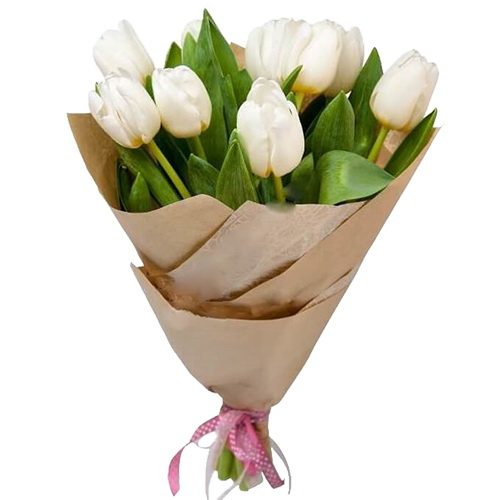 Фото товара 11 білих тюльпанів в Трускавце