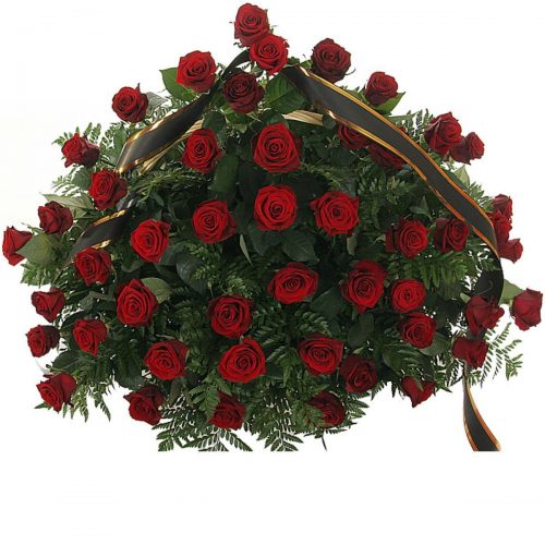 Фото товара 70 червоних троянд у кошику в Трускавце