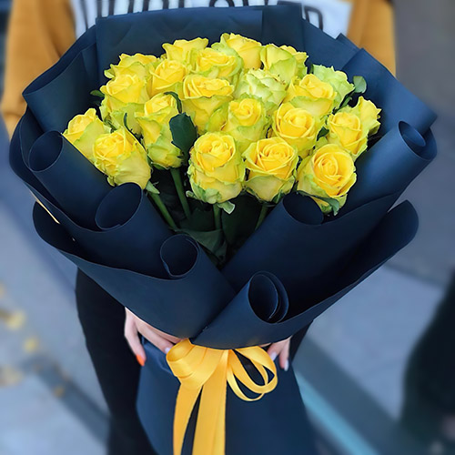 Фото товара Траурний букет жовтих троянд в Трускавце
