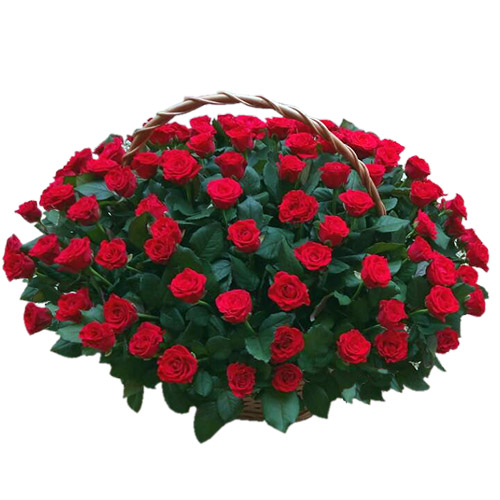 Фото товара 101 червона троянда в кошику в Трускавце