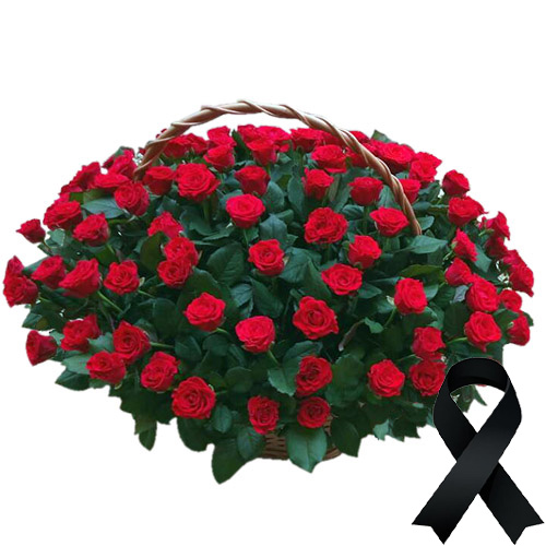 Фото товара 100 красных роз в корзине в Трускавце